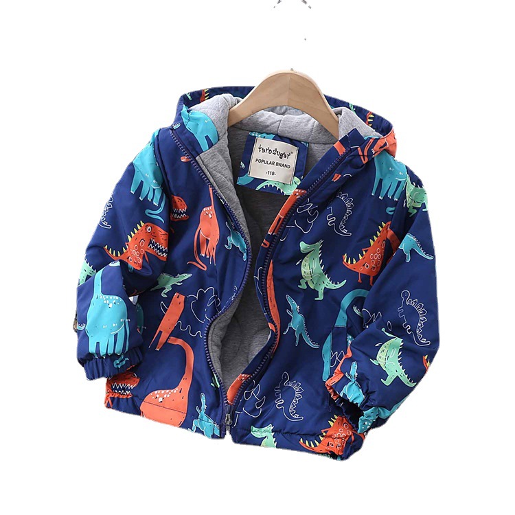 Winter New Multi-Color Cartoon Medium and Large Children Thickened Cotton Lining Outdoor Jacket Coat