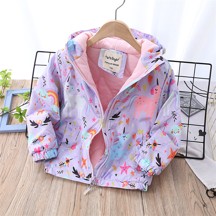 Winter New Multi-Color Cartoon Medium and Large Children Thickened Cotton Lining Outdoor Jacket Coat Winter New Multi-Color Cartoon Medium and Large Children Thickened Cotton Lining Outdoor Jacket Coat