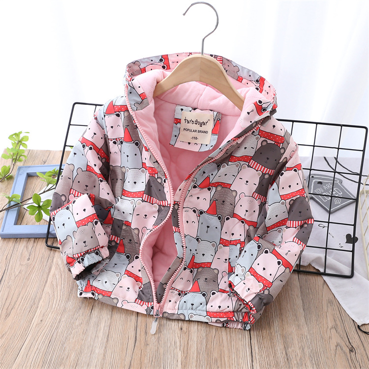 Winter New Multi-Color Cartoon Medium and Large Children Thickened Cotton Lining Outdoor Jacket Coat Winter New Multi-Color Cartoon Medium and Large Children Thickened Cotton Lining Outdoor Jacket Coat