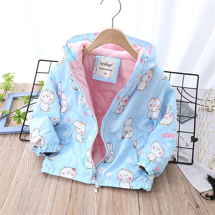 Winter New Multi-Color Cartoon Medium and Large Children Thickened Cotton Lining Outdoor Jacket Coat Winter New Multi-Color Cartoon Medium and Large Children Thickened Cotton Lining Outdoor Jacket Coat