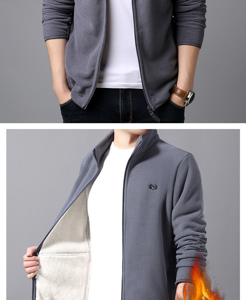Men's Polar Fleece Jacket Jacket Outdoor Jacket Double-Sided Fleece Sweater Spring, Autumn and Winter Velvet Padded Thickened Sweater Cardigan Men Men's Polar Fleece Jacket Jacket Outdoor Jacket Double-Sided Fleece Sweater Spring, Autumn and Winter Velvet Padded Thickened Sweater Cardigan Men