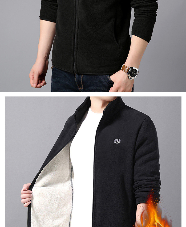 Men's Polar Fleece Jacket Jacket Outdoor Jacket Double-Sided Fleece Sweater Spring, Autumn and Winter Velvet Padded Thickened Sweater Cardigan Men Men's Polar Fleece Jacket Jacket Outdoor Jacket Double-Sided Fleece Sweater Spring, Autumn and Winter Velvet Padded Thickened Sweater Cardigan Men