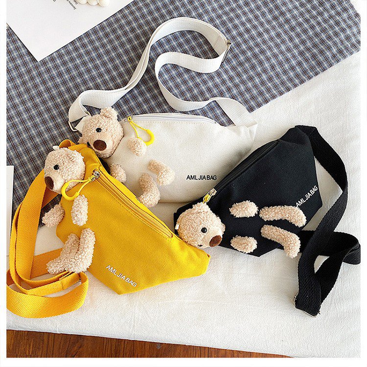 Cross-Border New Ladies' Purse Zipper Chest Bag Canvas with Dog Waist Bag Mobile Phone Waist Bag Sports Messenger Bag Cross-Border New Ladies' Purse Zipper Chest Bag Canvas with Dog Waist Bag Mobile Phone Waist Bag Sports Messenger Bag