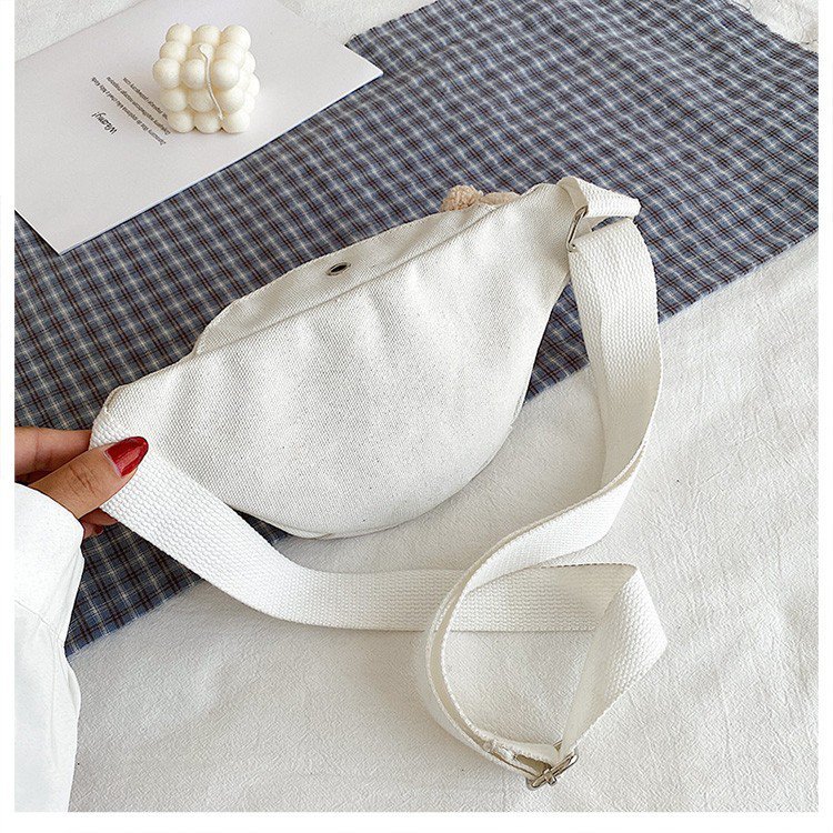 Cross-Border New Ladies' Purse Zipper Chest Bag Canvas with Dog Waist Bag Mobile Phone Waist Bag Sports Messenger Bag Cross-Border New Ladies' Purse Zipper Chest Bag Canvas with Dog Waist Bag Mobile Phone Waist Bag Sports Messenger Bag