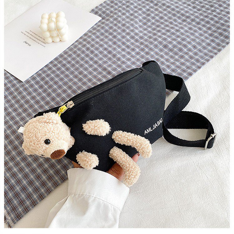 Cross-Border New Ladies' Purse Zipper Chest Bag Canvas with Dog Waist Bag Mobile Phone Waist Bag Sports Messenger Bag Cross-Border New Ladies' Purse Zipper Chest Bag Canvas with Dog Waist Bag Mobile Phone Waist Bag Sports Messenger Bag