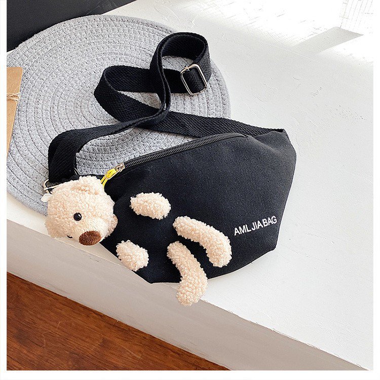 Cross-Border New Ladies' Purse Zipper Chest Bag Canvas with Dog Waist Bag Mobile Phone Waist Bag Sports Messenger Bag Cross-Border New Ladies' Purse Zipper Chest Bag Canvas with Dog Waist Bag Mobile Phone Waist Bag Sports Messenger Bag