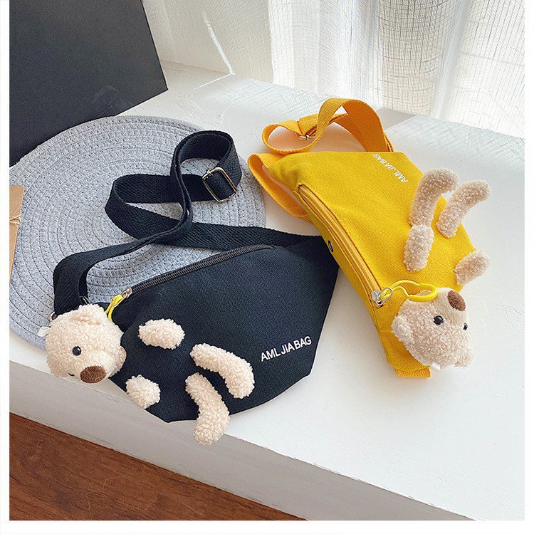Cross-Border New Ladies' Purse Zipper Chest Bag Canvas with Dog Waist Bag Mobile Phone Waist Bag Sports Messenger Bag Cross-Border New Ladies' Purse Zipper Chest Bag Canvas with Dog Waist Bag Mobile Phone Waist Bag Sports Messenger Bag