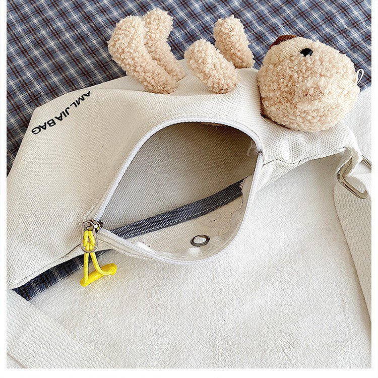 Cross-Border New Ladies' Purse Zipper Chest Bag Canvas with Dog Waist Bag Mobile Phone Waist Bag Sports Messenger Bag Cross-Border New Ladies' Purse Zipper Chest Bag Canvas with Dog Waist Bag Mobile Phone Waist Bag Sports Messenger Bag