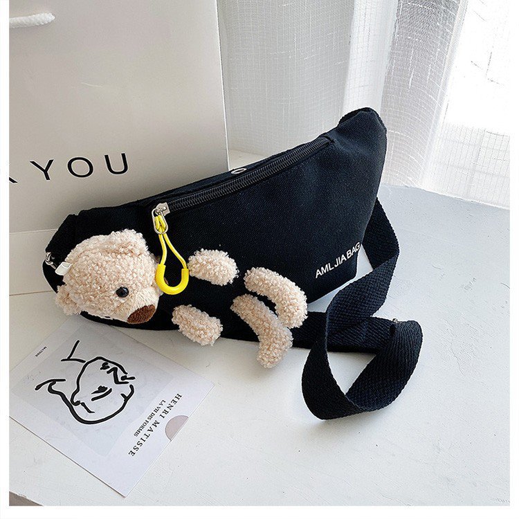 Cross-Border New Ladies' Purse Zipper Chest Bag Canvas with Dog Waist Bag Mobile Phone Waist Bag Sports Messenger Bag Cross-Border New Ladies' Purse Zipper Chest Bag Canvas with Dog Waist Bag Mobile Phone Waist Bag Sports Messenger Bag