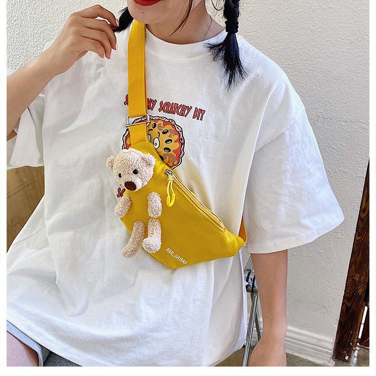 Cross-Border New Ladies' Purse Zipper Chest Bag Canvas with Dog Waist Bag Mobile Phone Waist Bag Sports Messenger Bag Cross-Border New Ladies' Purse Zipper Chest Bag Canvas with Dog Waist Bag Mobile Phone Waist Bag Sports Messenger Bag