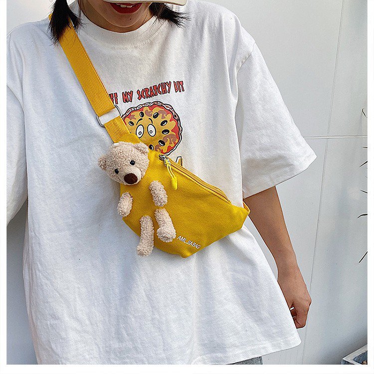 Cross-Border New Ladies' Purse Zipper Chest Bag Canvas with Dog Waist Bag Mobile Phone Waist Bag Sports Messenger Bag Cross-Border New Ladies' Purse Zipper Chest Bag Canvas with Dog Waist Bag Mobile Phone Waist Bag Sports Messenger Bag