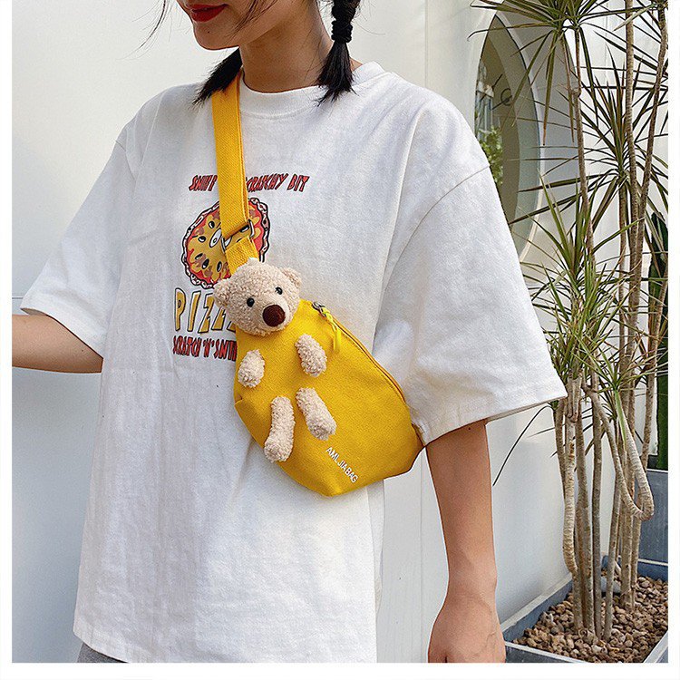 Cross-Border New Ladies' Purse Zipper Chest Bag Canvas with Dog Waist Bag Mobile Phone Waist Bag Sports Messenger Bag Cross-Border New Ladies' Purse Zipper Chest Bag Canvas with Dog Waist Bag Mobile Phone Waist Bag Sports Messenger Bag