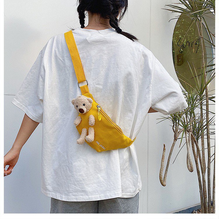 Cross-Border New Ladies' Purse Zipper Chest Bag Canvas with Dog Waist Bag Mobile Phone Waist Bag Sports Messenger Bag Cross-Border New Ladies' Purse Zipper Chest Bag Canvas with Dog Waist Bag Mobile Phone Waist Bag Sports Messenger Bag