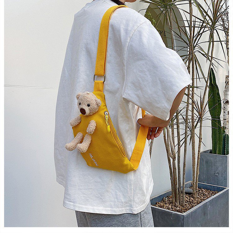 Cross-Border New Ladies' Purse Zipper Chest Bag Canvas with Dog Waist Bag Mobile Phone Waist Bag Sports Messenger Bag Cross-Border New Ladies' Purse Zipper Chest Bag Canvas with Dog Waist Bag Mobile Phone Waist Bag Sports Messenger Bag