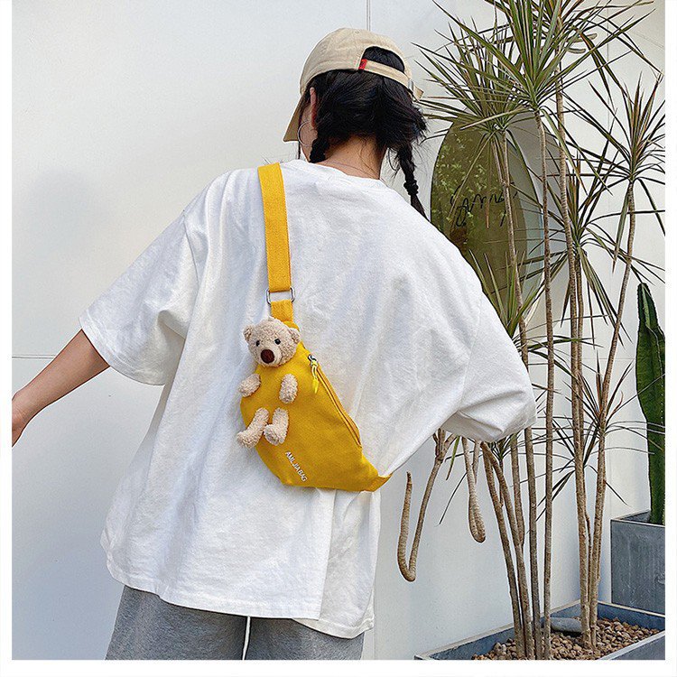 Cross-Border New Ladies' Purse Zipper Chest Bag Canvas with Dog Waist Bag Mobile Phone Waist Bag Sports Messenger Bag Cross-Border New Ladies' Purse Zipper Chest Bag Canvas with Dog Waist Bag Mobile Phone Waist Bag Sports Messenger Bag