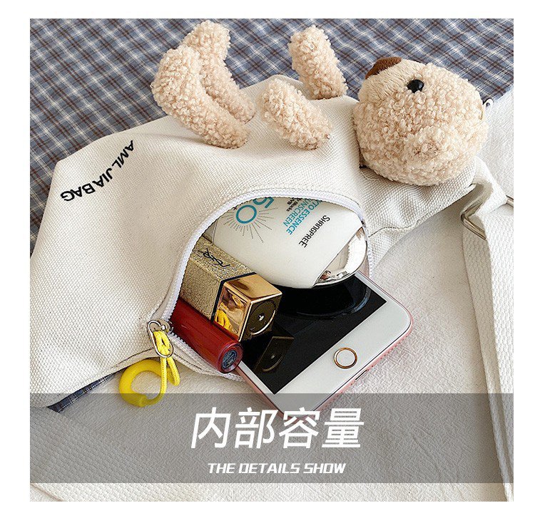 Cross-Border New Ladies' Purse Zipper Chest Bag Canvas with Dog Waist Bag Mobile Phone Waist Bag Sports Messenger Bag Cross-Border New Ladies' Purse Zipper Chest Bag Canvas with Dog Waist Bag Mobile Phone Waist Bag Sports Messenger Bag