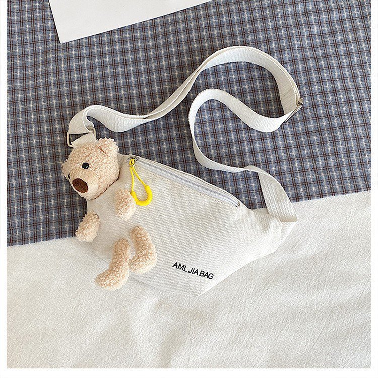 Cross-Border New Ladies' Purse Zipper Chest Bag Canvas with Dog Waist Bag Mobile Phone Waist Bag Sports Messenger Bag Cross-Border New Ladies' Purse Zipper Chest Bag Canvas with Dog Waist Bag Mobile Phone Waist Bag Sports Messenger Bag