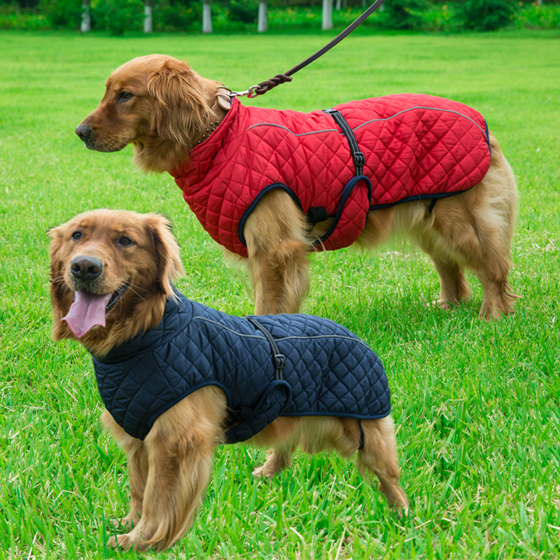 V · Pet · B · R Autumn and Winter Large Dog Dog Cotton-Padded Clothes Cross-Border Pet Outdoor Shell Jacket Reflective Warm Clothes