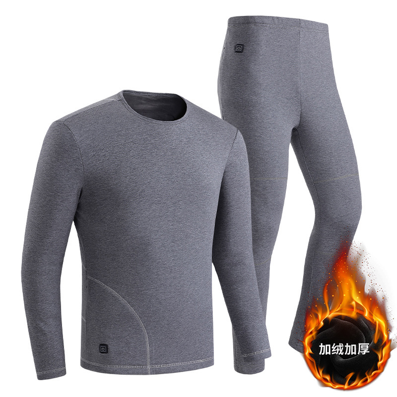 Autumn and Winter Smart Charging Heating Pants Electric Heating Kneecap Thermal Suit All Cotton Velvet Long Johns Heating Trousers Wholesale