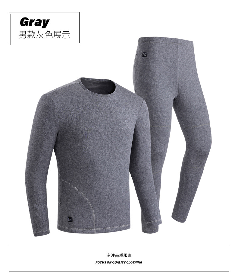 Autumn and Winter Smart Charging Heating Pants Electric Heating Kneecap Thermal Suit All Cotton Velvet Long Johns Heating Trousers Wholesale