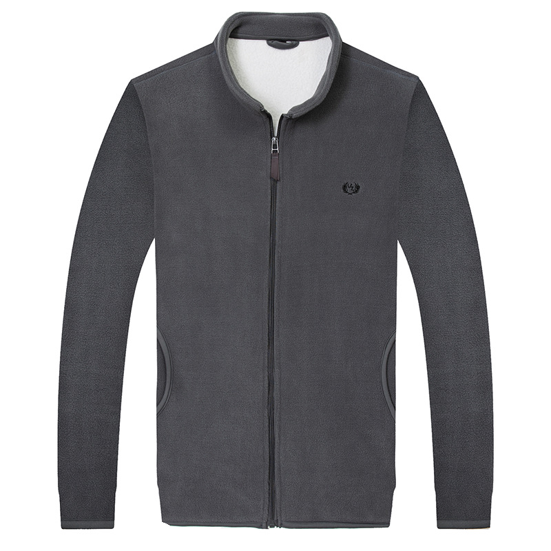 Fleece Sweater Men&#039;s Polar Fleece Jacket Men&#039;s Coat Outdoor Shell Jacket Liner Spring, Autumn and Winter Double-Sided Thickened Sweater Cardigan