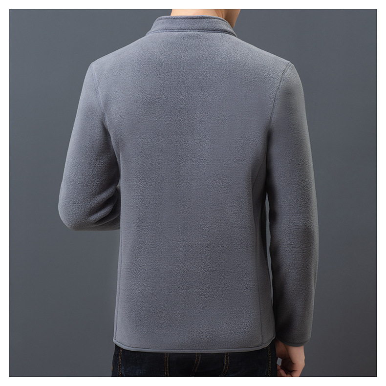 Fleece Sweater Men's Polar Fleece Jacket Men's Coat Outdoor Shell Jacket Liner Spring, Autumn and Winter Double-Sided Thickened Sweater Cardigan