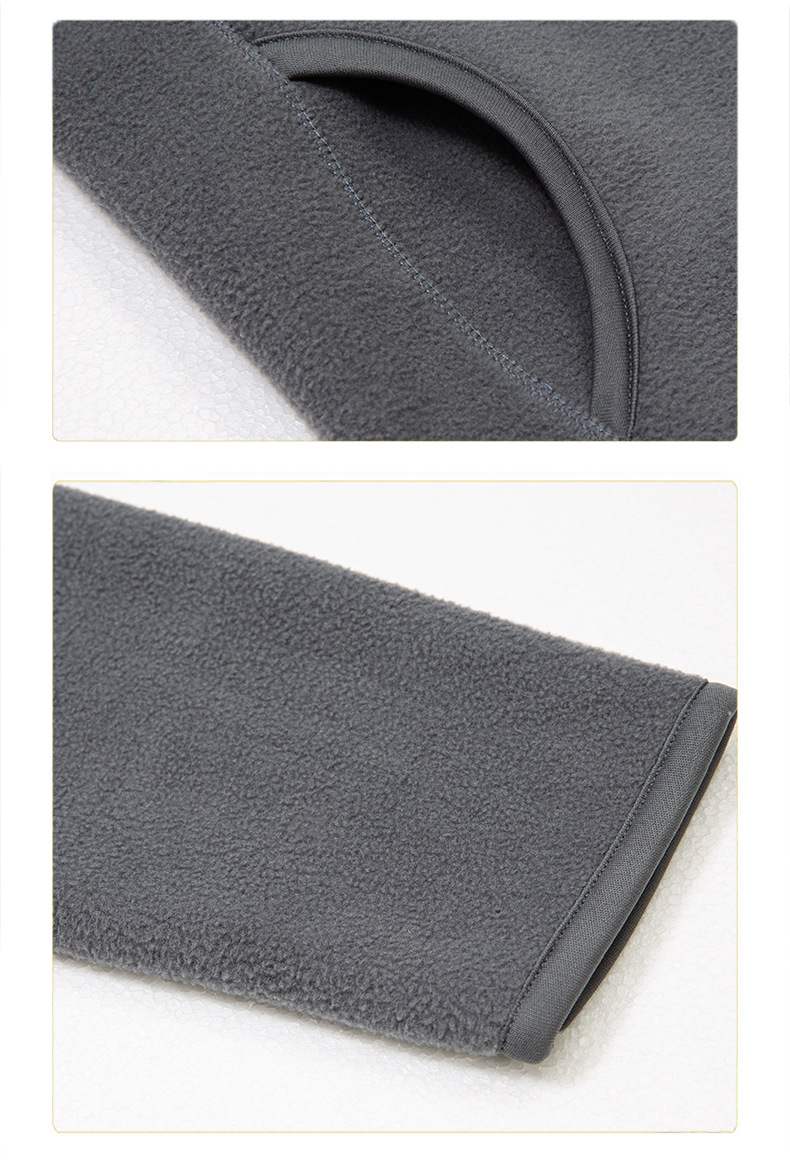 Fleece Sweater Men's Polar Fleece Jacket Men's Coat Outdoor Shell Jacket Liner Spring, Autumn and Winter Double-Sided Thickened Sweater Cardigan