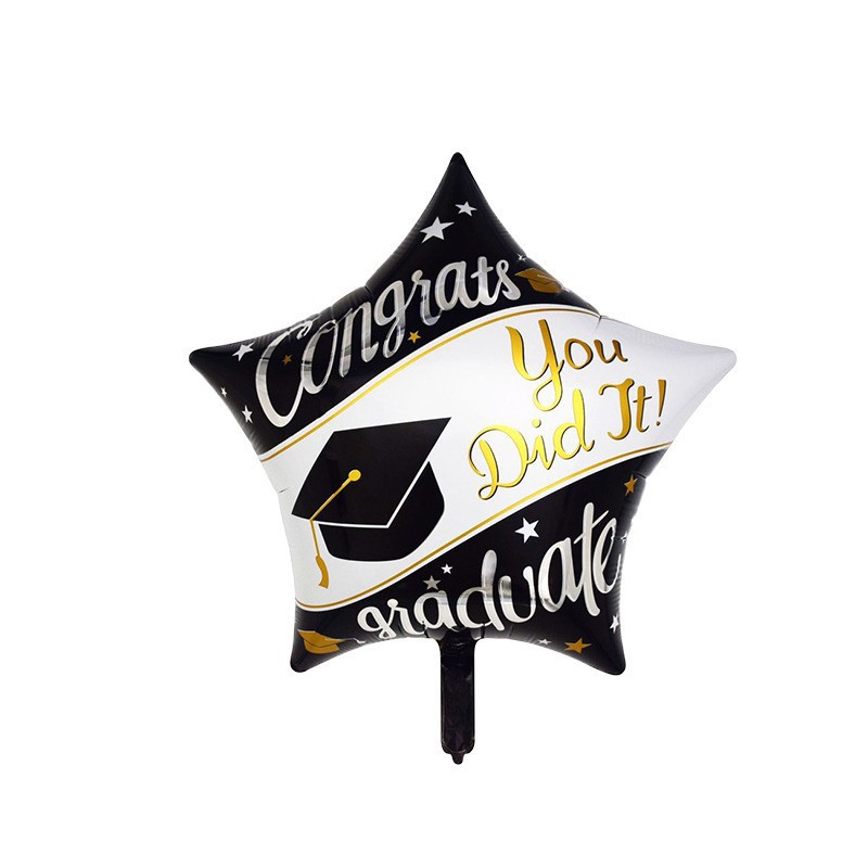 Graduation Balloon 2022 Graduation Season Aluminum Film Balloon Party Background Decoration Atmosphere Layout Graduation Cap Word Balloon