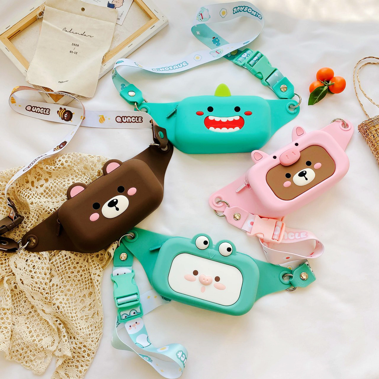 Children&#039;s Silicone Waist Bag Female Parent-Child Fashion Crossbody Chest Bag 2020 New Girl Cute Shoulder Bag Accessory Bag