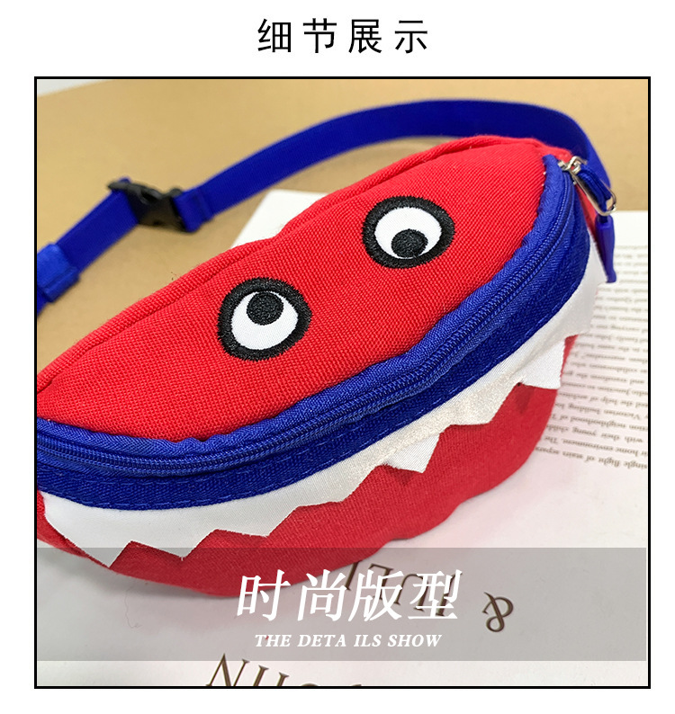 2021 New Cartoon Korean Style Children's Chest Pack Canvas Embroidered Baby Crossbody Bag Shark Children Smiley Waist Bag 2021 New Cartoon Korean Style Children's Chest Pack Canvas Embroidered Baby Crossbody Bag Shark Children Smiley Waist Bag
