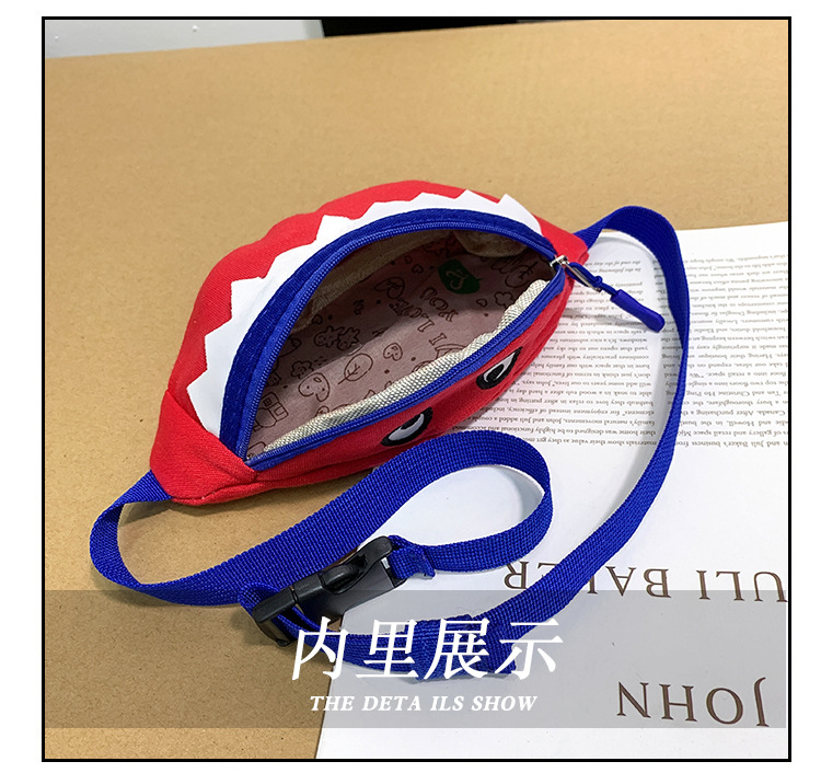 2021 New Cartoon Korean Style Children's Chest Pack Canvas Embroidered Baby Crossbody Bag Shark Children Smiley Waist Bag 2021 New Cartoon Korean Style Children's Chest Pack Canvas Embroidered Baby Crossbody Bag Shark Children Smiley Waist Bag