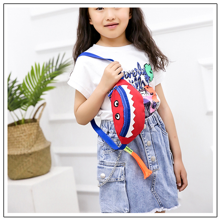 2021 New Cartoon Korean Style Children's Chest Pack Canvas Embroidered Baby Crossbody Bag Shark Children Smiley Waist Bag 2021 New Cartoon Korean Style Children's Chest Pack Canvas Embroidered Baby Crossbody Bag Shark Children Smiley Waist Bag