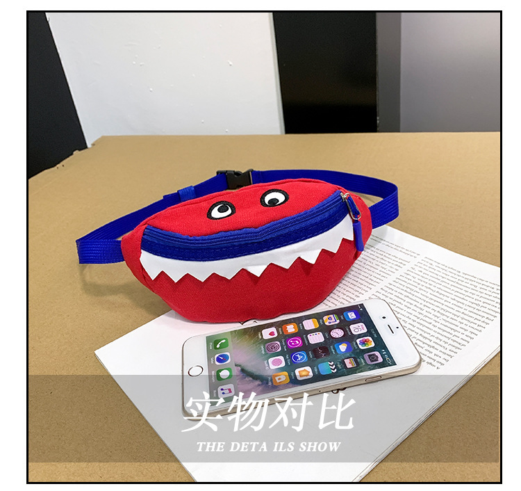 2021 New Cartoon Korean Style Children's Chest Pack Canvas Embroidered Baby Crossbody Bag Shark Children Smiley Waist Bag 2021 New Cartoon Korean Style Children's Chest Pack Canvas Embroidered Baby Crossbody Bag Shark Children Smiley Waist Bag