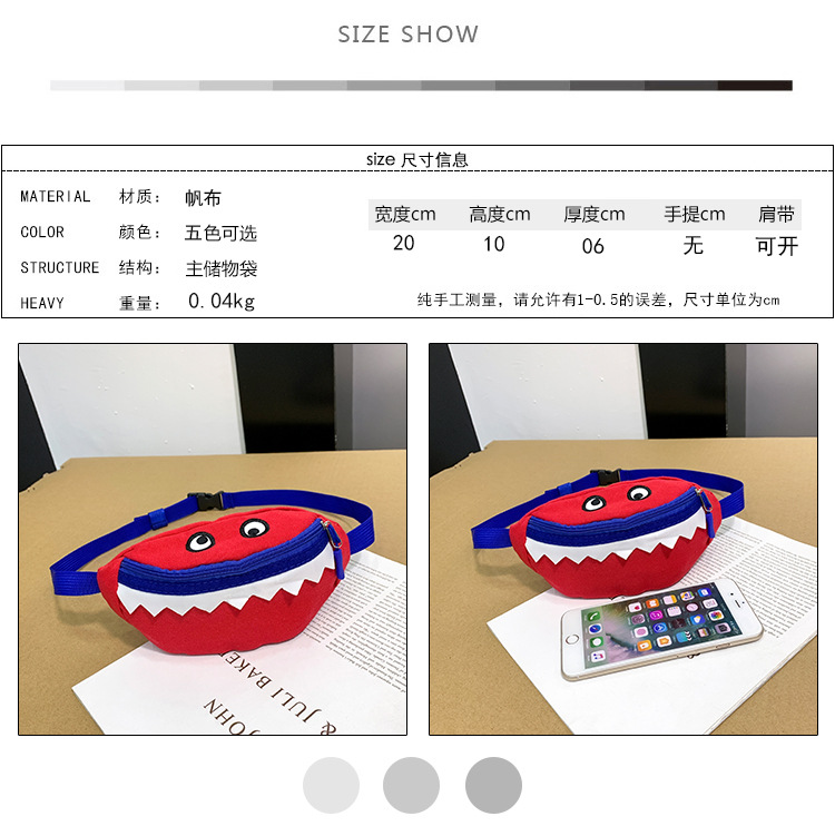 2021 New Cartoon Korean Style Children's Chest Pack Canvas Embroidered Baby Crossbody Bag Shark Children Smiley Waist Bag 2021 New Cartoon Korean Style Children's Chest Pack Canvas Embroidered Baby Crossbody Bag Shark Children Smiley Waist Bag