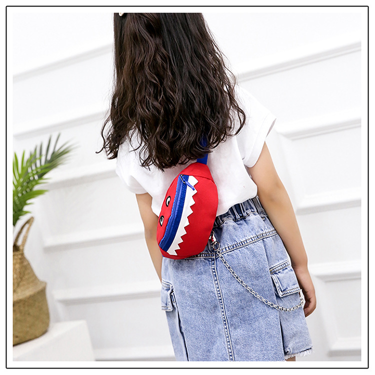 2021 New Cartoon Korean Style Children's Chest Pack Canvas Embroidered Baby Crossbody Bag Shark Children Smiley Waist Bag 2021 New Cartoon Korean Style Children's Chest Pack Canvas Embroidered Baby Crossbody Bag Shark Children Smiley Waist Bag