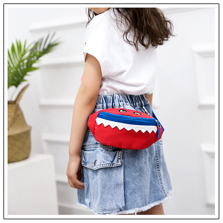 2021 New Cartoon Korean Style Children's Chest Pack Canvas Embroidered Baby Crossbody Bag Shark Children Smiley Waist Bag 2021 New Cartoon Korean Style Children's Chest Pack Canvas Embroidered Baby Crossbody Bag Shark Children Smiley Waist Bag