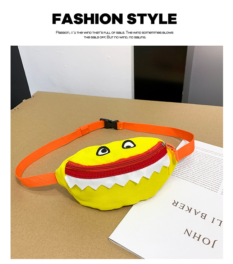 2021 New Cartoon Korean Style Children's Chest Pack Canvas Embroidered Baby Crossbody Bag Shark Children Smiley Waist Bag 2021 New Cartoon Korean Style Children's Chest Pack Canvas Embroidered Baby Crossbody Bag Shark Children Smiley Waist Bag