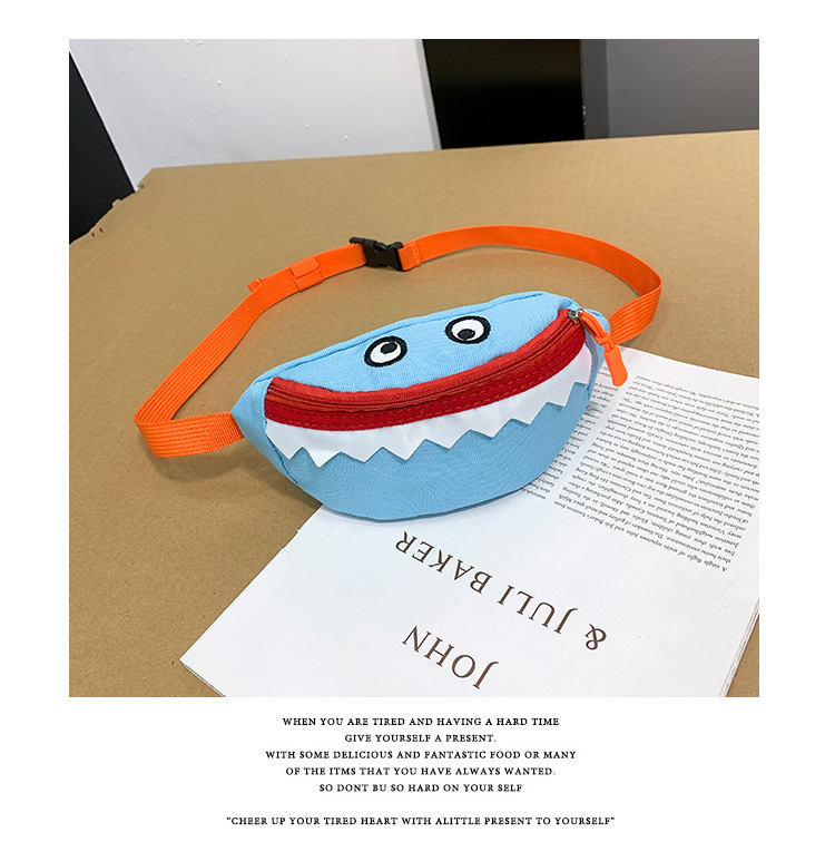 2021 New Cartoon Korean Style Children's Chest Pack Canvas Embroidered Baby Crossbody Bag Shark Children Smiley Waist Bag 2021 New Cartoon Korean Style Children's Chest Pack Canvas Embroidered Baby Crossbody Bag Shark Children Smiley Waist Bag