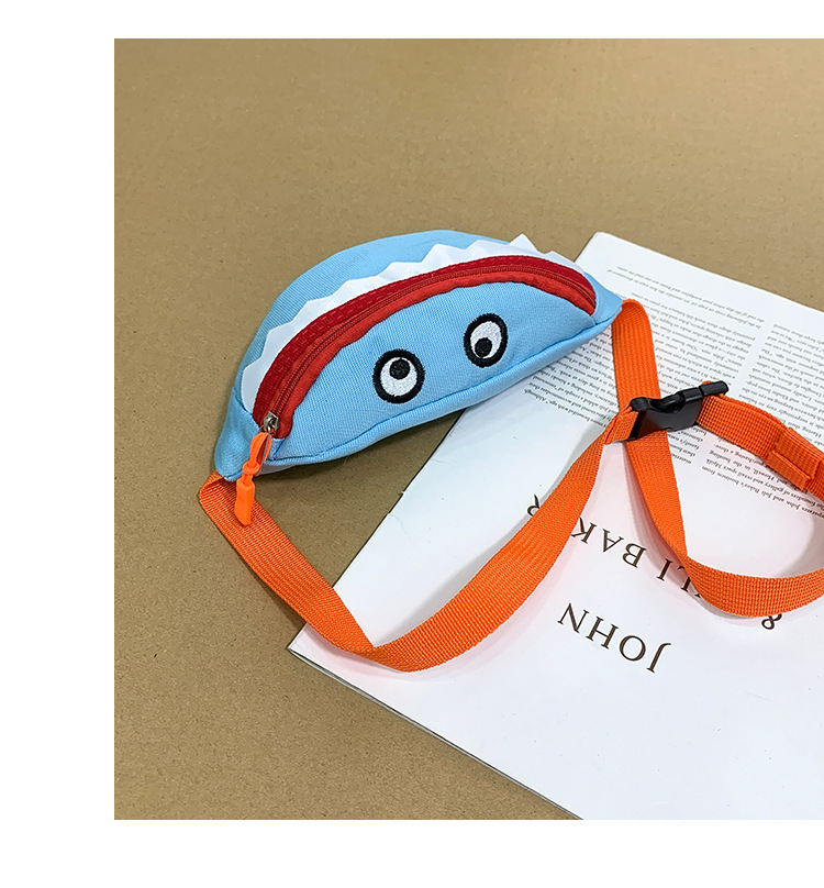 2021 New Cartoon Korean Style Children's Chest Pack Canvas Embroidered Baby Crossbody Bag Shark Children Smiley Waist Bag 2021 New Cartoon Korean Style Children's Chest Pack Canvas Embroidered Baby Crossbody Bag Shark Children Smiley Waist Bag