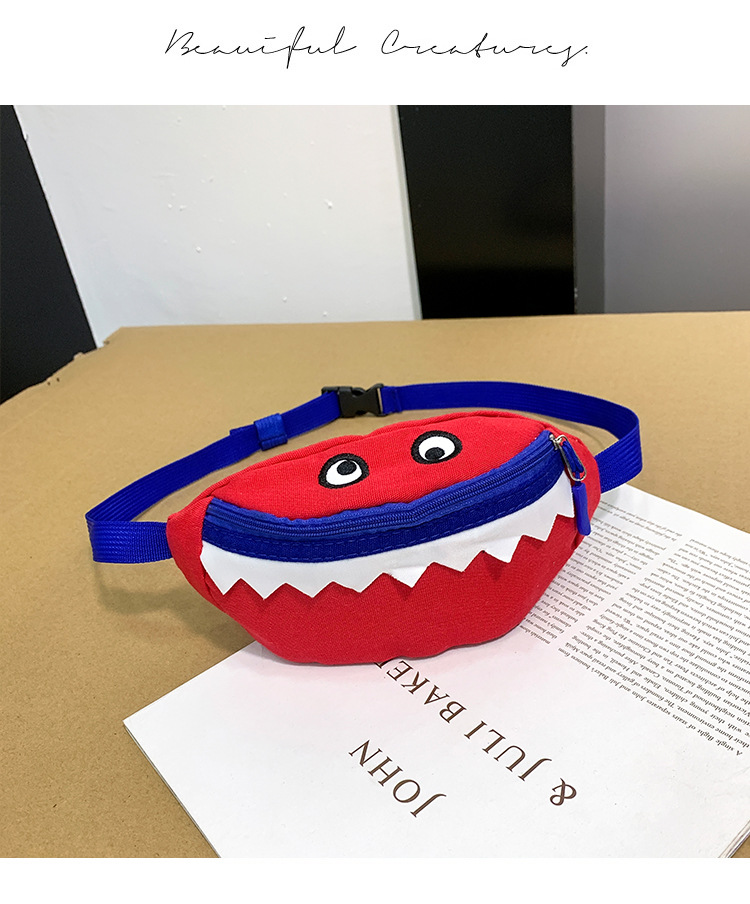 2021 New Cartoon Korean Style Children's Chest Pack Canvas Embroidered Baby Crossbody Bag Shark Children Smiley Waist Bag 2021 New Cartoon Korean Style Children's Chest Pack Canvas Embroidered Baby Crossbody Bag Shark Children Smiley Waist Bag