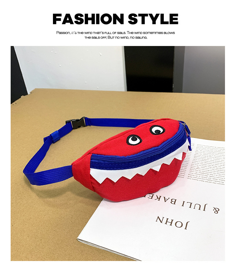 2021 New Cartoon Korean Style Children's Chest Pack Canvas Embroidered Baby Crossbody Bag Shark Children Smiley Waist Bag 2021 New Cartoon Korean Style Children's Chest Pack Canvas Embroidered Baby Crossbody Bag Shark Children Smiley Waist Bag