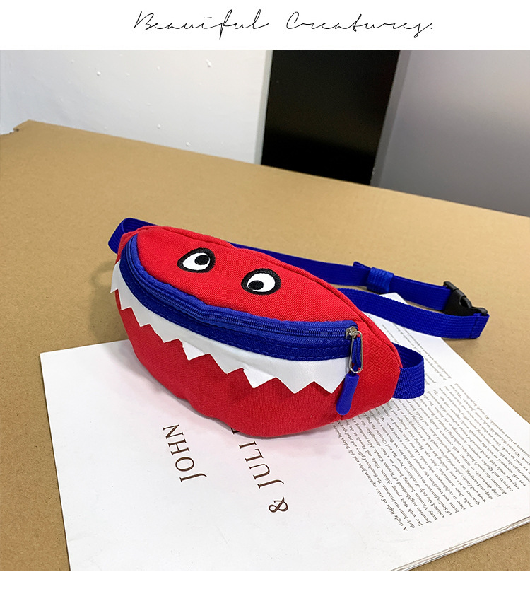 2021 New Cartoon Korean Style Children's Chest Pack Canvas Embroidered Baby Crossbody Bag Shark Children Smiley Waist Bag 2021 New Cartoon Korean Style Children's Chest Pack Canvas Embroidered Baby Crossbody Bag Shark Children Smiley Waist Bag