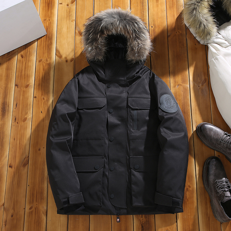 2021 New Winter Men&#039;s down Jacket Outdoor Work Clothes Thickening plus Size Fur Collar down Jacket Rolling Stone Lickitung Coat