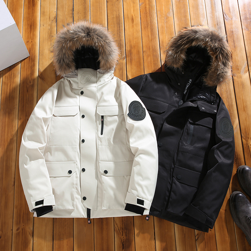 2021 New Winter Men&#039;s down Jacket Outdoor Work Clothes Thickening plus Size Fur Collar down Jacket Rolling Stone Lickitung Coat