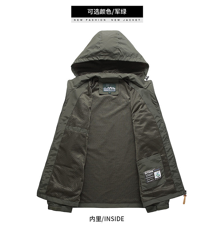 Cross-Border 2021 Spring and Autumn Coat Men's Fashion Foreign Trade Mountaineering Shell Jacket Windcheater Outdoor Sports Jacket Men's Clothing