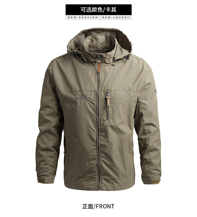 Cross-Border 2021 Spring and Autumn Coat Men's Fashion Foreign Trade Mountaineering Shell Jacket Windcheater Outdoor Sports Jacket Men's Clothing