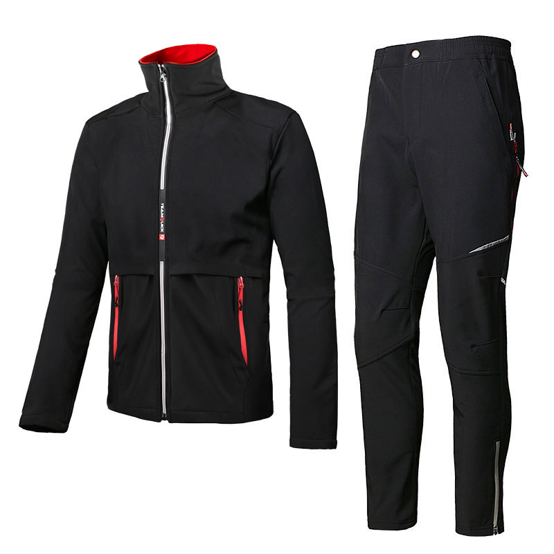 Autumn and Winter Outdoor Cycling Clothes Suit Long-Sleeved Men&#039;s and Women&#039;s Fleece Thickening Thermal and Windproof Bicycle Motorcycle Jacket