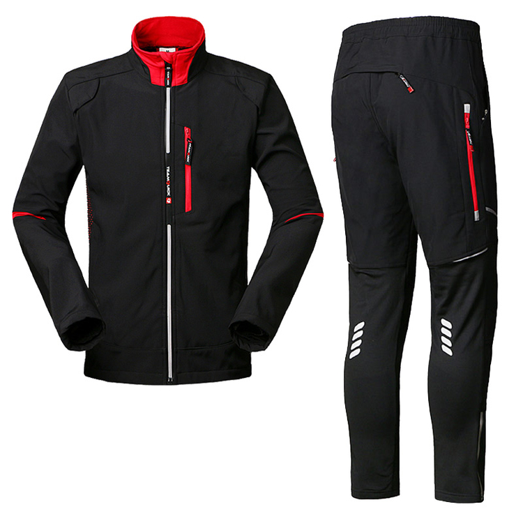 Autumn and Winter Outdoor Cycling Clothes Suit Long-Sleeved Men's and Women's Fleece Thickening Thermal and Windproof Bicycle Motorcycle Jacket Autumn and Winter Outdoor Cycling Clothes Suit Long-Sleeved Men's and Women's Fleece Thickening Thermal and Windproof Bicycle Motorcycle Jacket