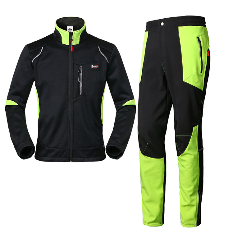 Autumn and Winter Outdoor Cycling Clothes Suit Long-Sleeved Men's and Women's Fleece Thickening Thermal and Windproof Bicycle Motorcycle Jacket Autumn and Winter Outdoor Cycling Clothes Suit Long-Sleeved Men's and Women's Fleece Thickening Thermal and Windproof Bicycle Motorcycle Jacket