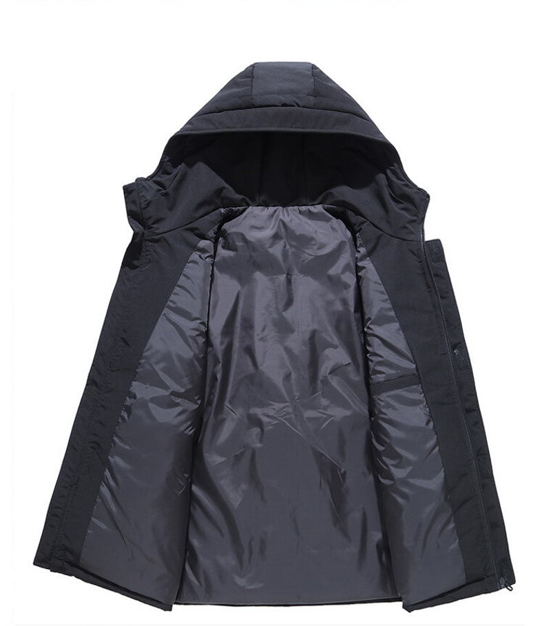 White Duck Down Jacket Men's Hooded Work Clothes Mid-Length Thickened Warm Outdoor Trendy Brand Ins Couple Coat White Duck Down Jacket Men's Hooded Work Clothes Mid-Length Thickened Warm Outdoor Trendy Brand Ins Couple Coat